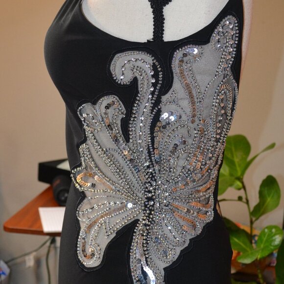 Avery G Embellished Cutout Gown Sz. Small - Picture 2 of 6